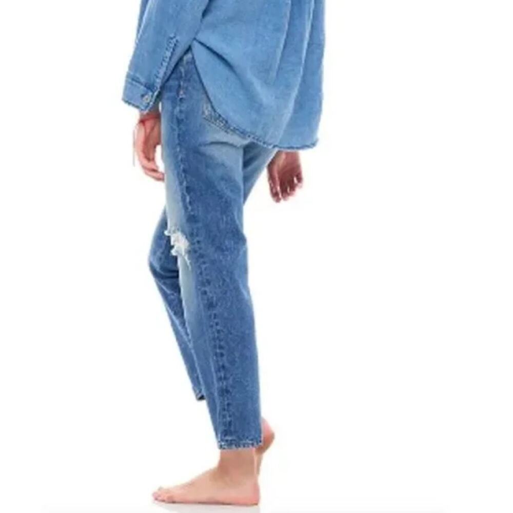 Free People SR vs Sandrine Rose Distressed Button Fly Jeans Size 24 Straight NWT - Picture 8 of 15